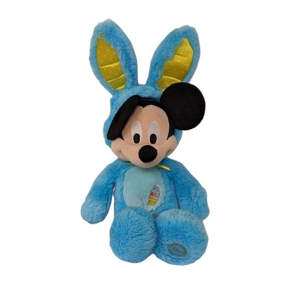 Disney Blue Easter Mickey Mouse Marshmallow Plush Stuffed Animal Soft Toy 18" - Picture 1 of 7